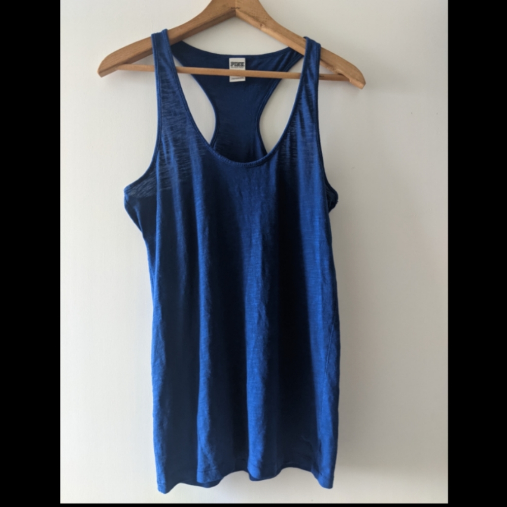 Racerback PINK tank top blue L